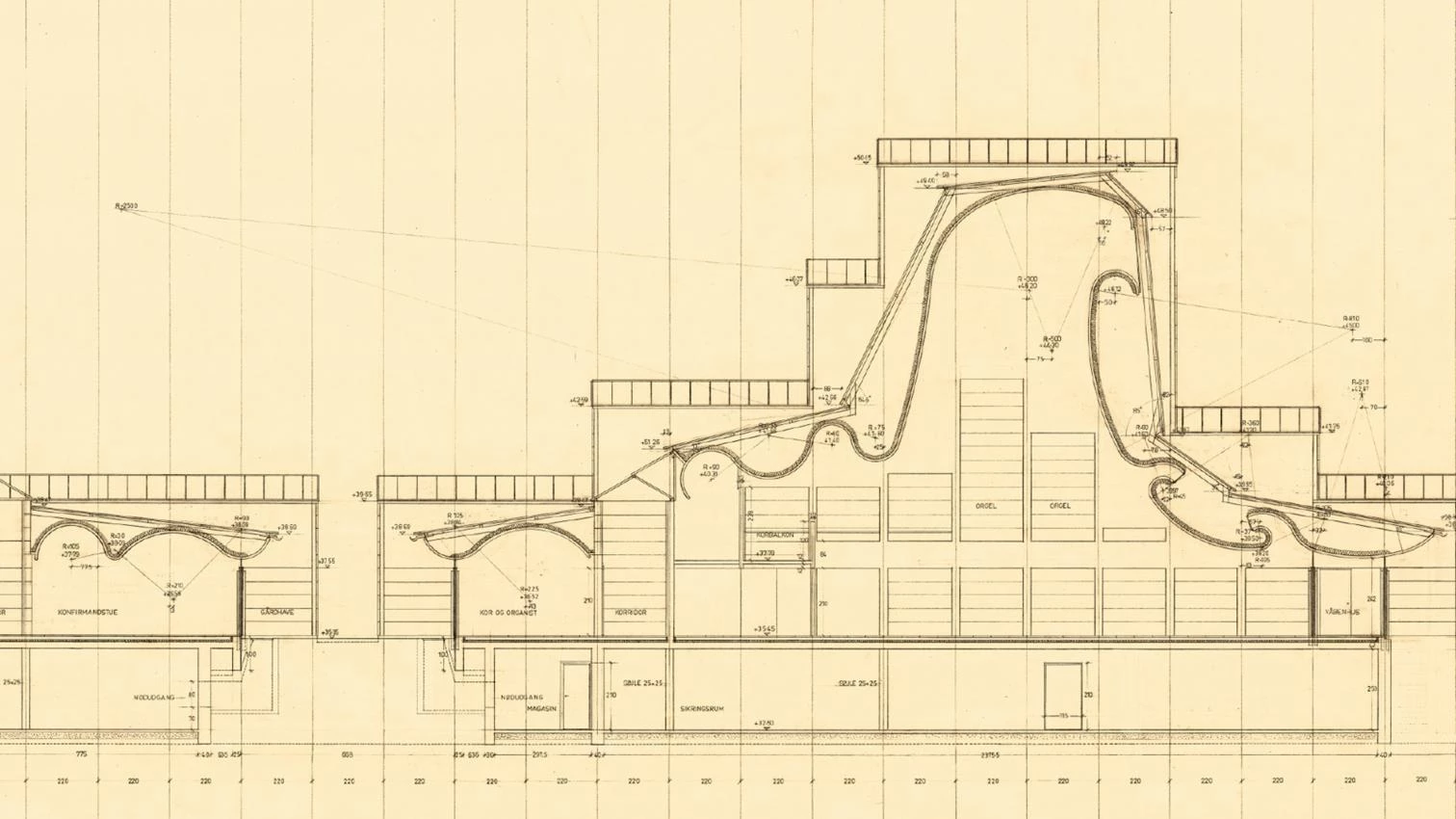 Techo y plataforma, la iglesia de Bagsværd