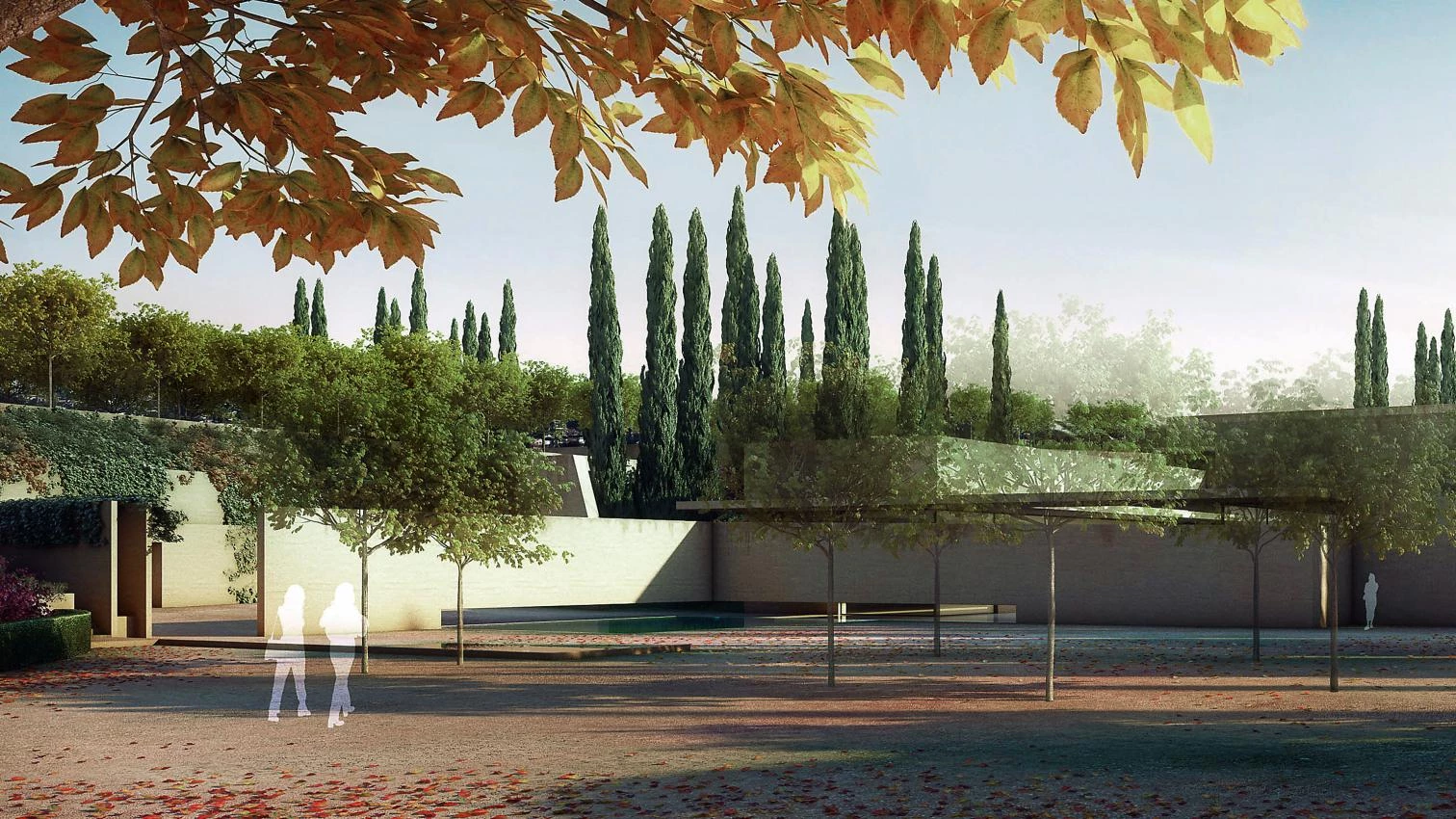 Siza y Santos en el atrio de La Alhambra