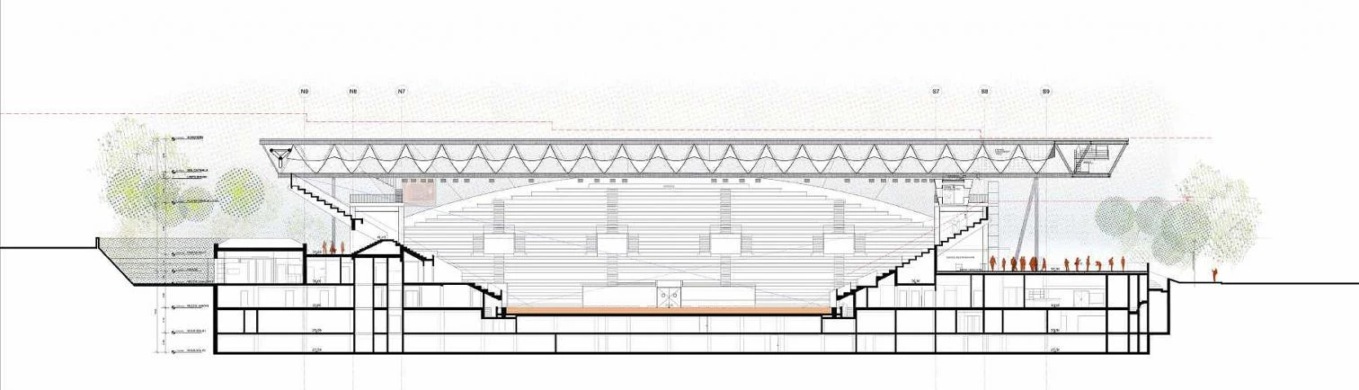 Cubierta retráctil para la pista de tenis Suzanne Lenglen