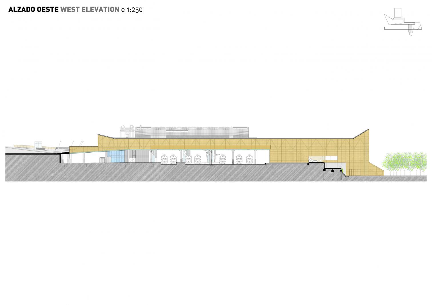 Estación de AVE y pasarela peatonal, Santiago de Compostela