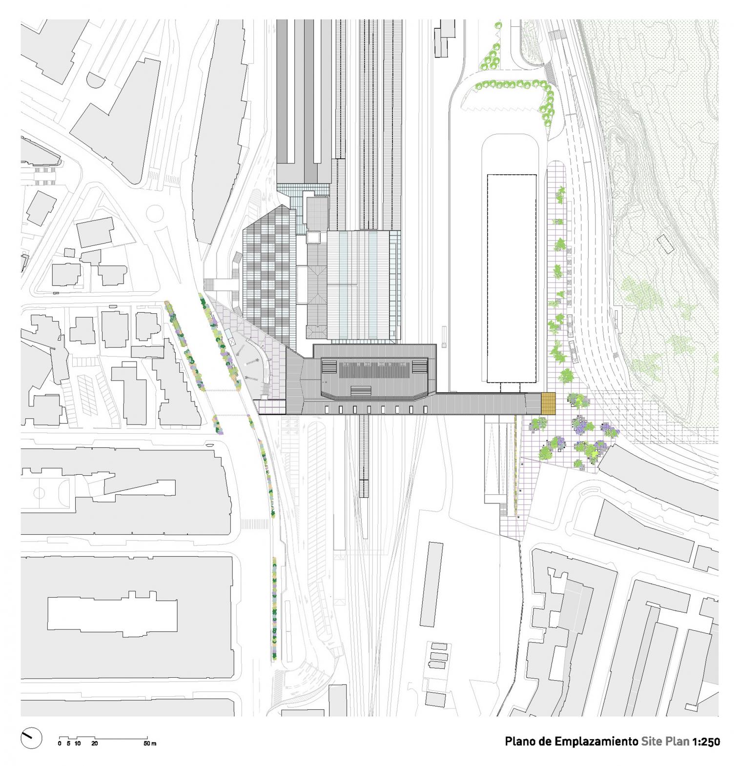 Estación de AVE y pasarela peatonal, Santiago de Compostela