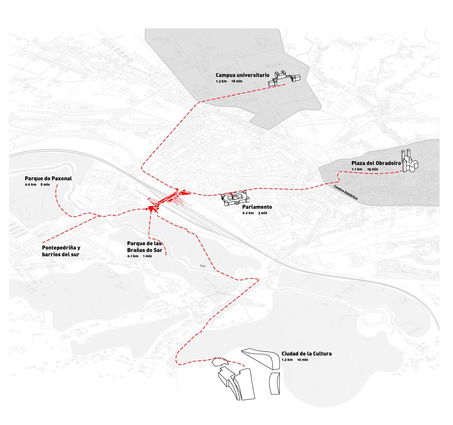 AVE high-speed train station and walkway, Santiago de Compostela