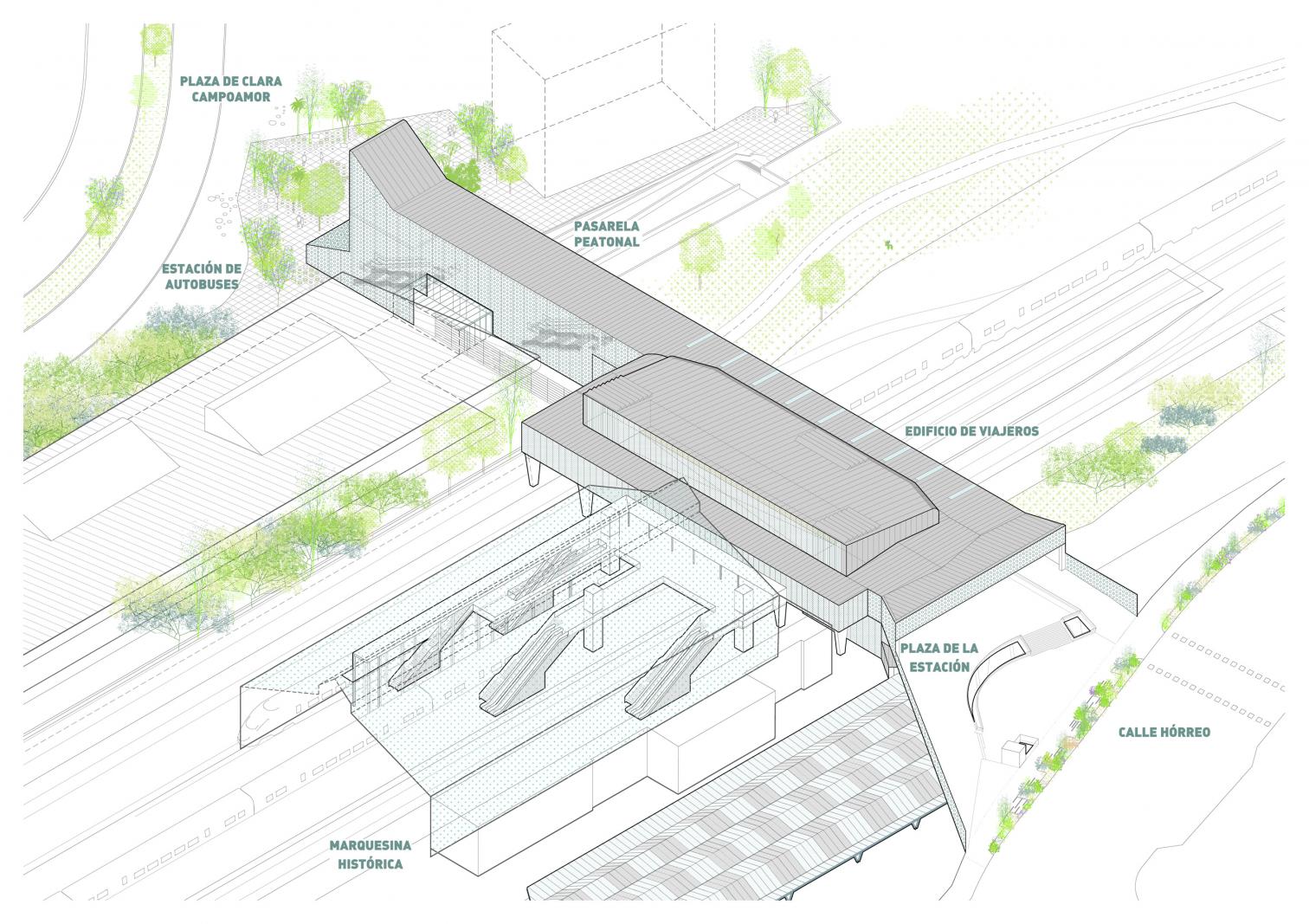 AVE high-speed train station and walkway, Santiago de Compostela