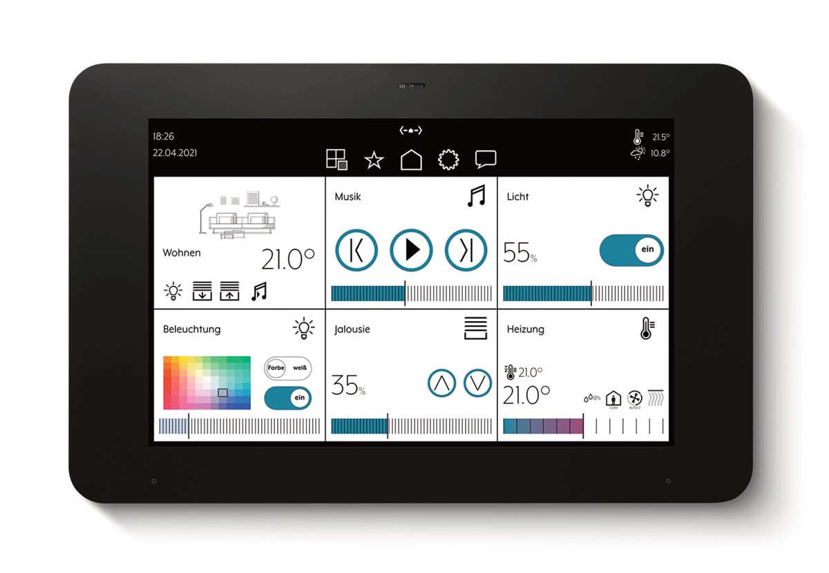 Smart Panel 8 de Jung para el control total de sistemas de automatización KNX 